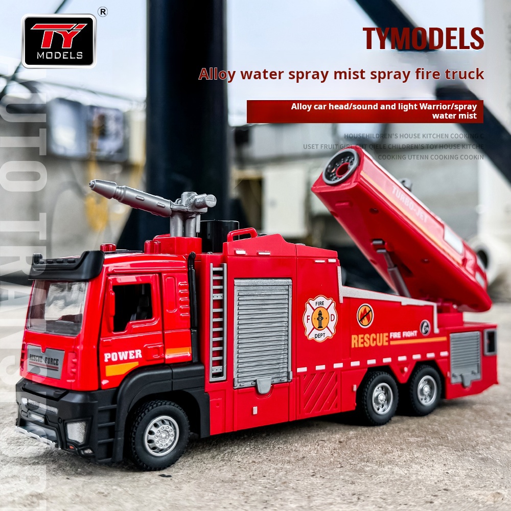 Fire Escape Ladder - Mainan Truk Pemadam Kebakaran Alloy Baru