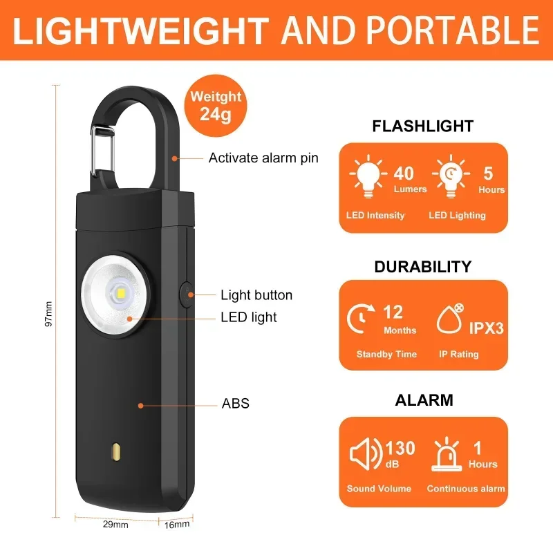 Senter LED Pertahanan Diri Lam - Personal Alarm Keychain ulasan dan harga